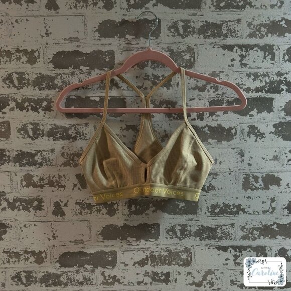 Outdoor Voices Steeplechase Bra in Beige/Light Yellow, XS - Picture 2 of 6